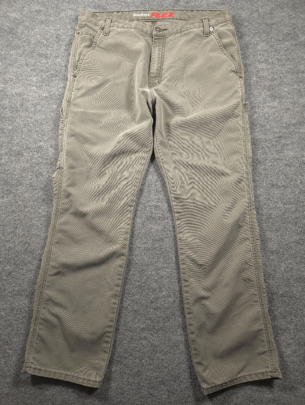 ​Dickies Flex Regular‎ Fit Carpenter Pants Moss Green Duck Canvas Look 38x30
